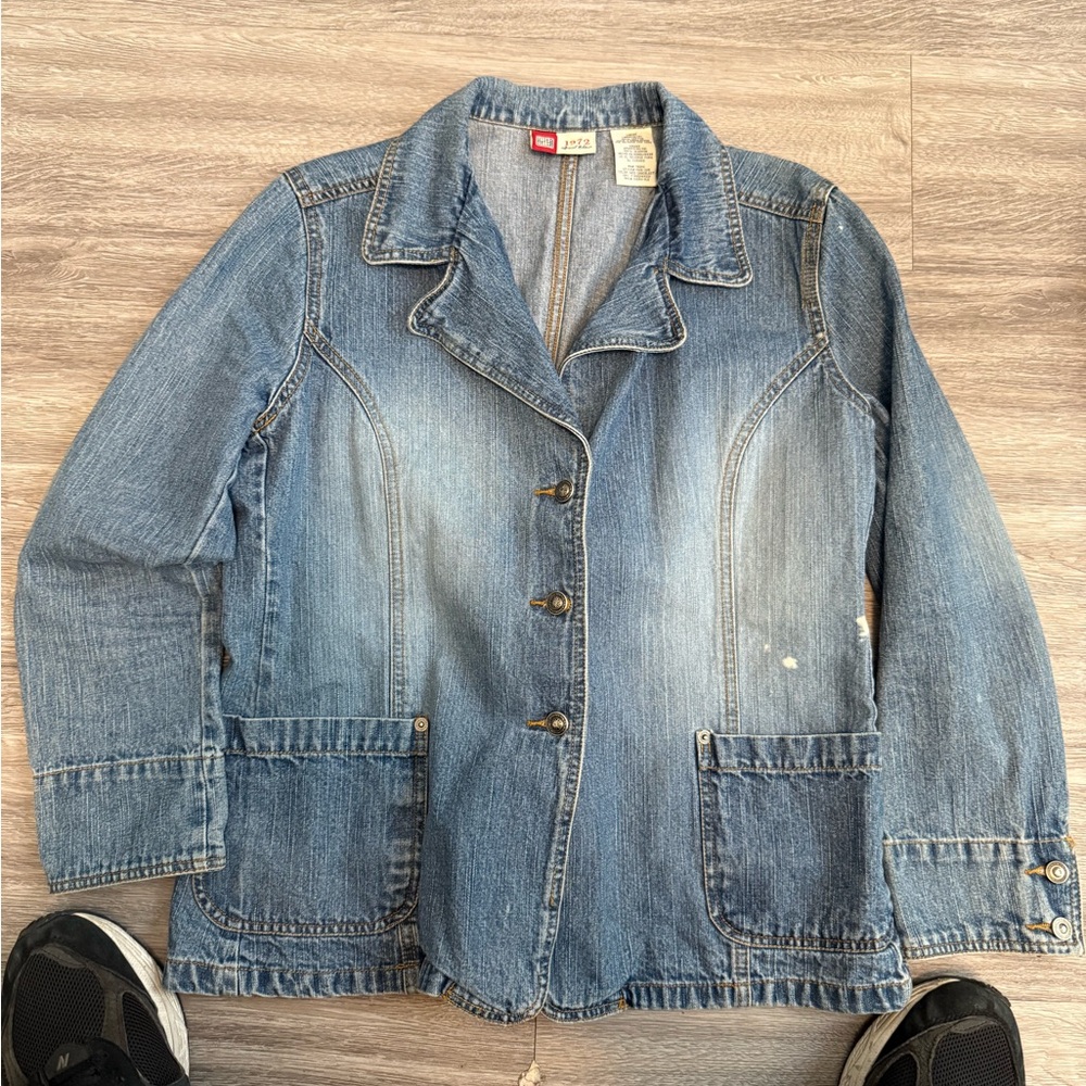 Women's Vintage Faded Glory 1972 Special Edition Denim Blazer Jacket - L (12/14)